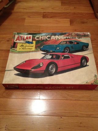 Vintage 1960s Atlas 1200 Chicane Slot Car Set