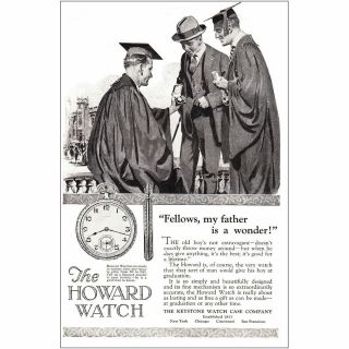 1924 Howard Watch: Fellows My Father Is A Wonder Vintage Print Ad