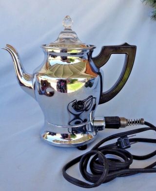 Percolator Vintage Silver Plated Universal Landers Frary Clark 3 Cup 4284 W/cord