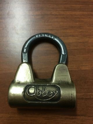 Vintage Abloy Padlock Brass High Security.  Made In Finland (NO KEY) 3