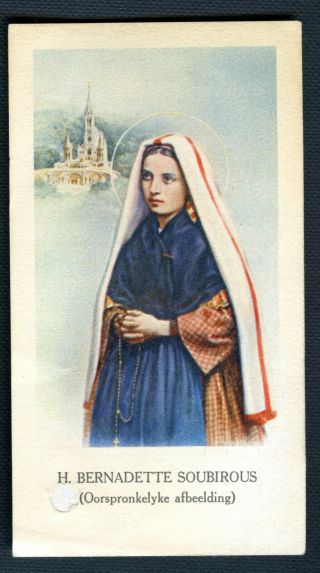 Saint Bernadette Soubirous Vintage Relic Reliquary Religious Holy Card