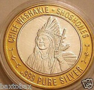 Native American Indian.  999 Pure Silver Chief Washakie,  Shoshones
