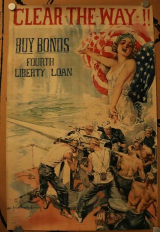 Wwi 1918 Poster Fourth Liberty Loan By Christy
