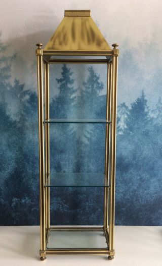 Large Vintage Brass Or Bronze/glass Display Case 3 Shelf Exc Unusual