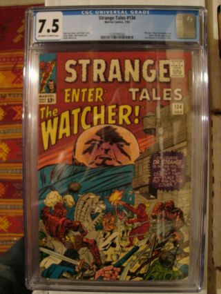 Strange Tales 134 Cgc 7.  5 Owwp Watcher Dormammu Steve Ditko Jack Kirby Stan Lee