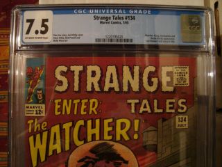Strange Tales 134 CGC 7.  5 OWWP Watcher Dormammu Steve Ditko Jack Kirby Stan Lee 2