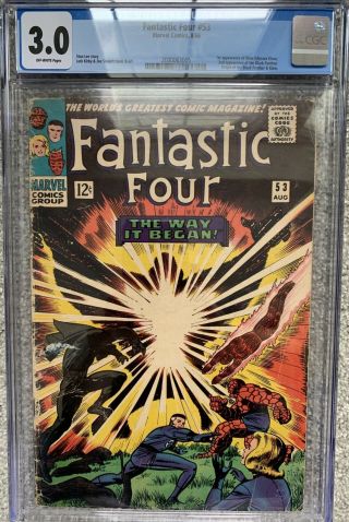 Fantastic Four 53 Cgc 3.  0 First Appearance Of Klaw 2nd App.  Of Black Panther