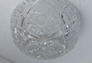 Leaded Crystal Glass Light Shade Sunburst Starburst Vintage Clear Mid Century