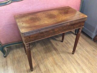 Regency William Iv Mahogany Pullout Card Fold Over Card Table Vgc 86 Cm Wide