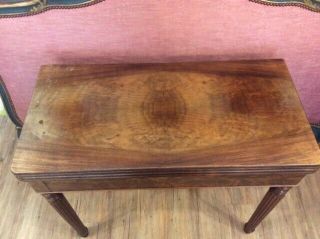 Regency William IV Mahogany Pullout Card Fold Over Card Table VGC 86 cm Wide 3