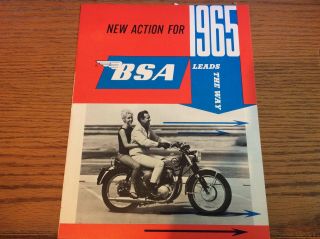 Vintage 1965 Bsa Motorcycle Sales Brochure Ad