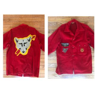 Vintage 14 " Boy Scout Kittatinny Www Order Of Arrow 4 Patches Red Wool Jacket