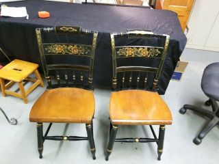 Awesome Solid Maple Stenciled Hitchcock Chairs Goes With Tell City E.  A.