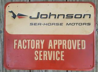 Vintage Authentic Johnson Evinrude Omc Metal Motor Boat Sign