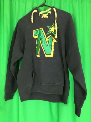 Vintage Minnesota North Stars Nhl Hockey Hoodie Sweatshirt Mitchell & Ness Sz M
