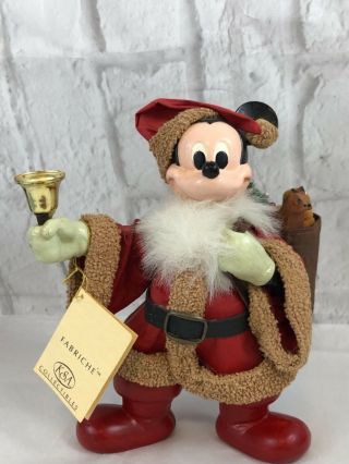 Vintage Kurt S Adler Disney Fabriche Mickey Mouse In Santa Suit Table Piece