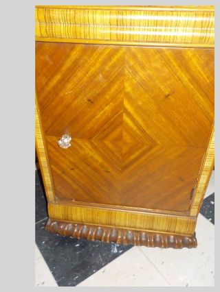 Art Deco Waterfall Antique Vintage Bedside Nightstand Cabinet Table Cupboard Old