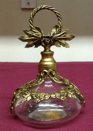 Vintage Ormolu Globe 24 Kt Gold Plated Perfume Bottles