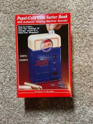 Pepsi - Cola Coin Sorter Bank Vintage Look Mini Vending Machine Collectible 1996