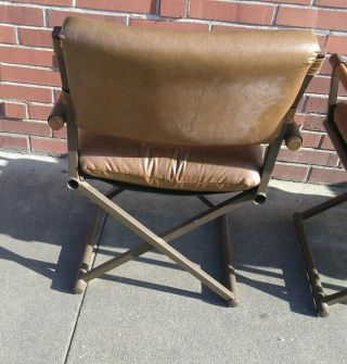 Vintage 1980 4 Milo Baughman Style Directors Dining Chairs Can Ship X Frame Wood 3