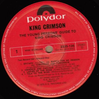 KING CRIMSON The Young Person ' s Guide To UK 2 - LP on Polydor - Robert Fripp Prog 2
