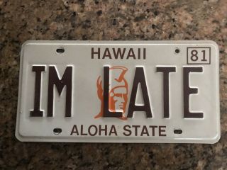 1981 Hawaii License Plate Set - Aloha State Vintage Automobile