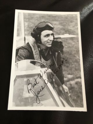 Us.  Wwii Ace Jack Warner Signed Photo - 5 Air To Air Kills