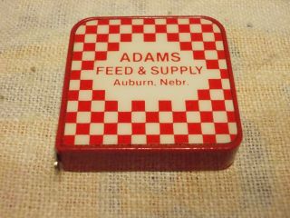 Vintage Advertising Purina Chows Adams Feed Auburn Ne Plastic Tape Measure