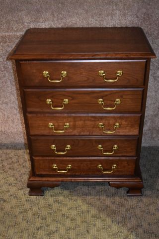 Vintage Solid Cherry Five Drawer Traditional Style Bachelors Chest 2