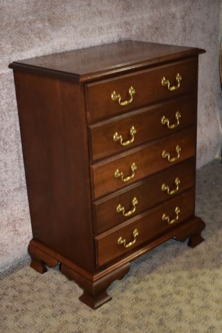 Vintage Solid Cherry Five Drawer Traditional Style Bachelors Chest 3