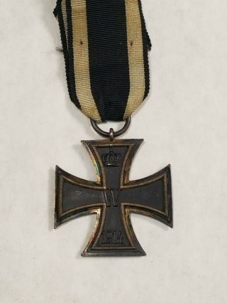 Wwi Ww1 Imperial German Iron Cross Medal Award 1813 - 1914 W/ Ribbon