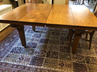 Antique Quartersawn Oak Dining Table