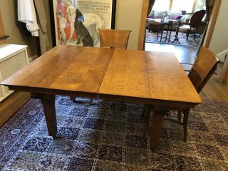 antique quartersawn oak Dining Table 3
