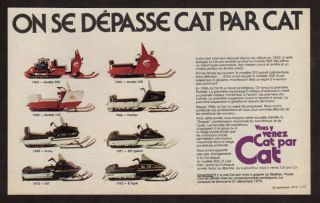 1975 Artic Cat Snowmobile Vintage Print Ad - 1962 To 1975 Canada French