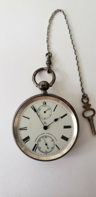 Barraud & Lunds Cornhill London Sterling Silver Pocket Watch Not Working/parts