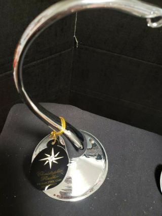 Nwt Christopher Radko Glass Ornament Stand Bright Silver 9.  5 "