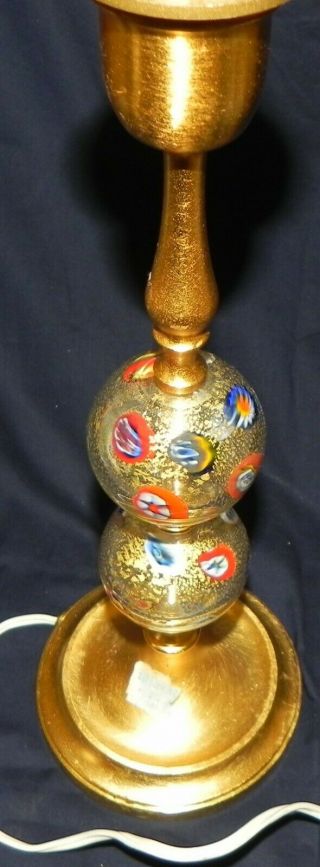 VINTAGE MURANO GLASS TABLE LAMP WITH BRUSHED GOLD FINISH 3