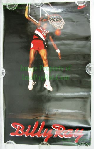 Nitf ☆ Vintage Nike Basketball Poster ☆ Billy Ray Bates Portland Trail Blazers