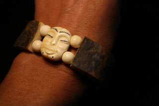 Old Eskimo Yupik Inuit Bering Strait Uelen Work Face bracelet 2