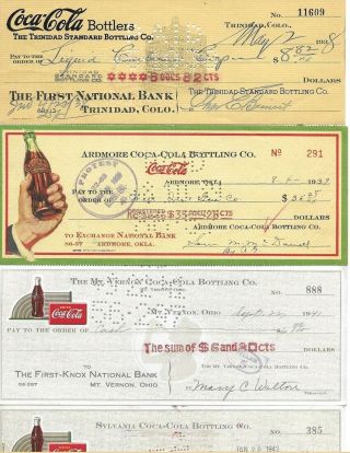 Vintage Coca Cola Cancelled Checks - 1930 
