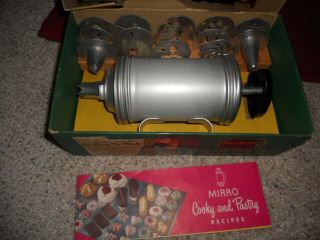 Vintage Lg Mirro Cooky Pastry Press 12 Discs Xmas Cookie Spritz Cutter