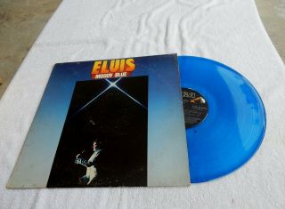 Rock N Roll Elvis Presley " Moody Blue " Blue Vinyl 33 1/3 Lp Record