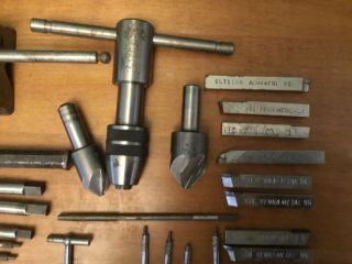 Vintage Machinist Tools Files Drill Bits Taps lathe bits v blocks Etc 2