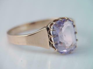 Antique Victorian 10k Rose Gold Amethyst Stone Ring