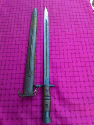 Wwi Us 1917 Remington Bayonet Sword And Scabbard
