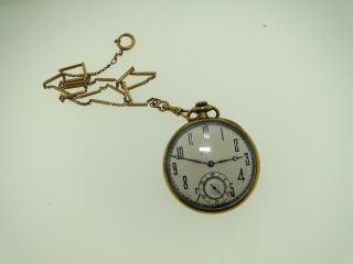 Illinois Watch Co.  14kt Yellow Gold 2 1/4 Inch Pocket Watch