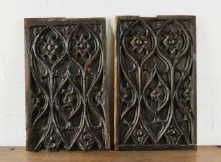 A 16th Century Gothic Oak Panels