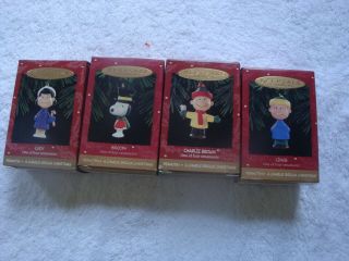 The Peanuts Gang All 4 Of The Series 1993 - 6 Vintage Hallmark Keepsake Ornaments