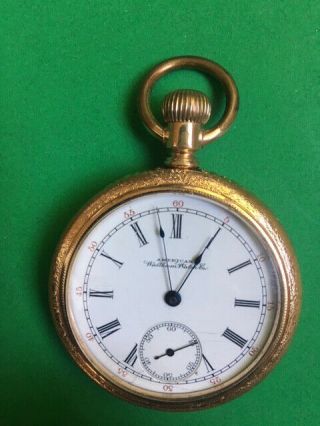 Vintage American Waltham Co.  Pocket Watch,  Gold - Plated