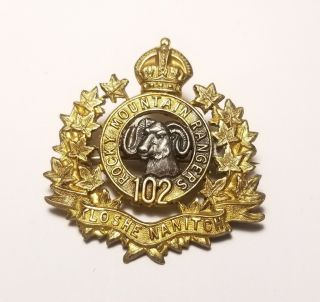 Antique Wwi Era Canadian Rocky Mountain Rangers 102nd Battalion Pin